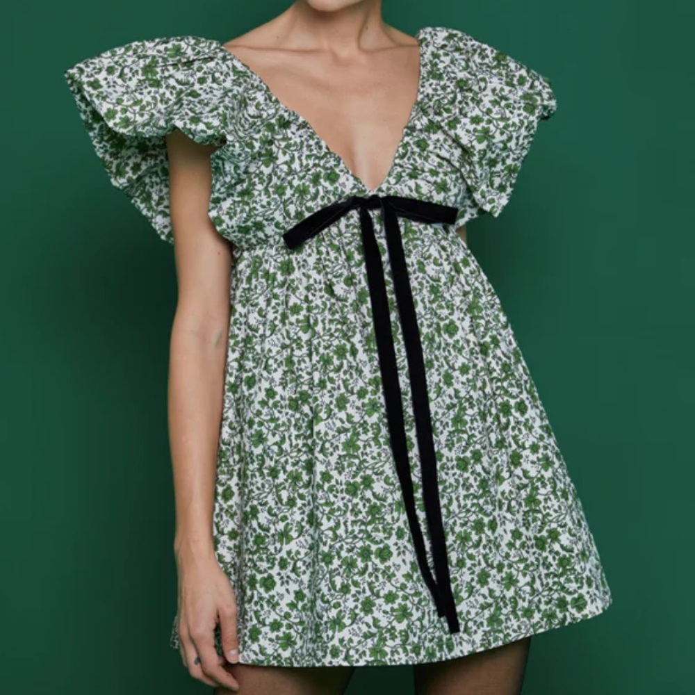 Tuckernuck Green Floral Mini Dress